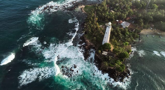 Aerial view of Dondra Lighthouse in Sri Lanka. High quality photo