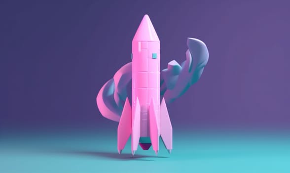 startup shuttle coin rocket target pink finance spaceship start fantasy take spacecraft futuristic education business concept bit off bitcoin launch technology space. Generative AI.
