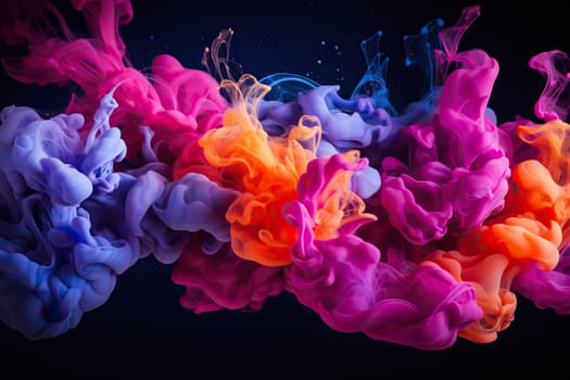 Ink in water. Splash of colors of different colors. Abstract color background.