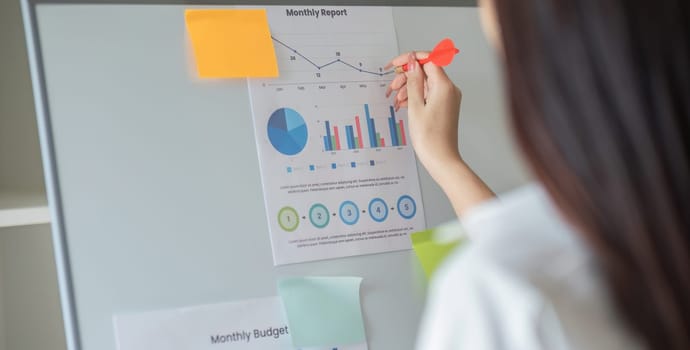 Business team analyzing income charts and graphs Close up.Business analysis and strategy concept..