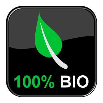 Glossy Button black - 100% organic
