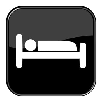 Glossy Button Black - Bed