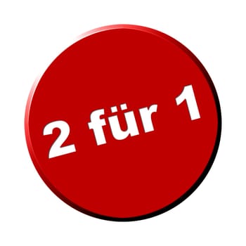 Button round red - 2 for 1