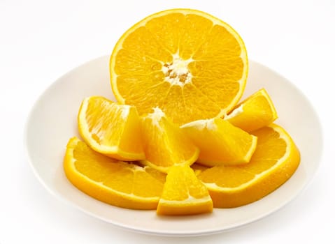 half orange isolated on white background