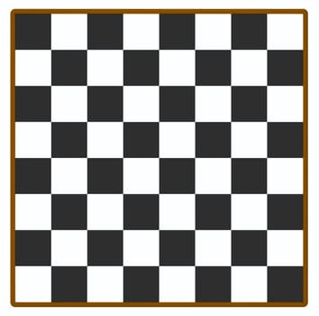 Empty chess board isolated on white, 3d render