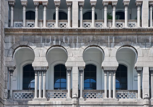 detail photo of moorish style architecture in kuala lumpur malaysia
