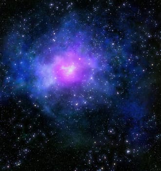 illustration of a nebula gas cloud in deep outer space