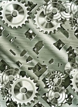 illustration of steampunk inspired cogs and clockwork