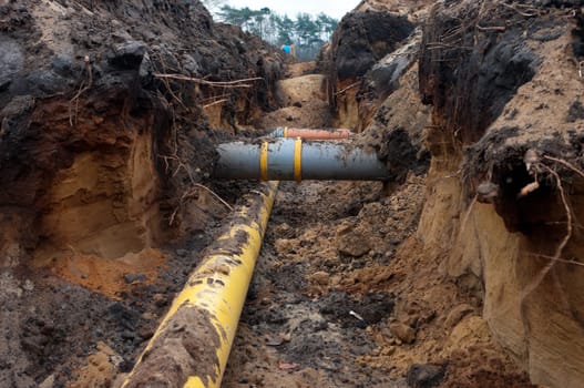 pvc pipes in the earth