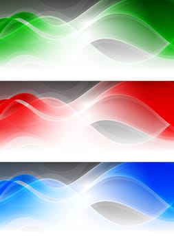 Vector banners with elegant vibrant waves. Eps 10