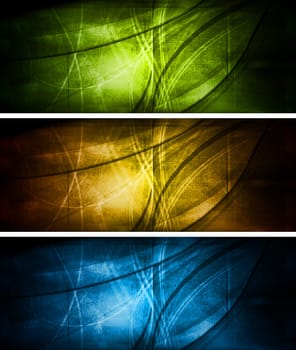 Set of grunge style banners. Eps 10 vector illustration