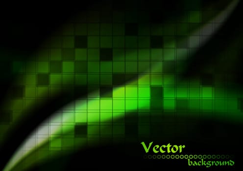 Square texture on dark green backdrop. Eps 10 vector illustration