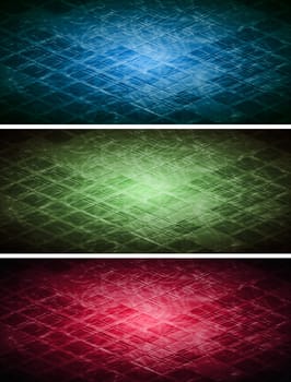 Set of abstract banners with square texture. Eps 10