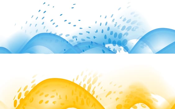Two abstract wavy banners. Eps 10 vector
