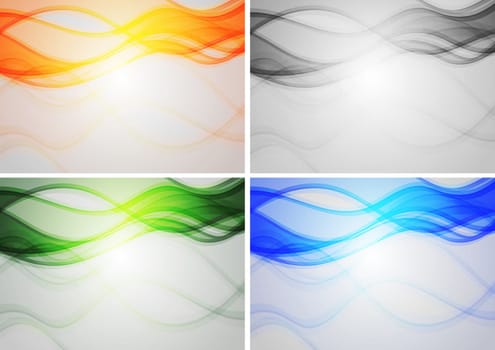 Set of abstract backgrounds with smoky waves