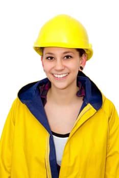 Young woman in work clothes