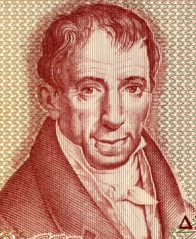 Adamantios Korais (1748-1833) on 100 Drachmai 1978 Banknote from Greece. Humanist scholar credited with laying the foundations of Modern Greek literature and a major figure in the Greek Enlightenment. His activities paved the way for the Greek War of Inde