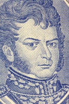 Bernardo O&#039 Higgins (1778-1842) on Half Escudo 1962 Banknote from Chile. Chilean independence leader who together with Jose de San Martin freed Chile from Spanish rule.