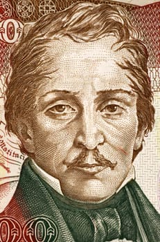 Francisco de Paula Santander (1792-1840) on 500 Pesos Oro 1993 Banknote from Colombia. Colombian military and political leader during the war for independence.
