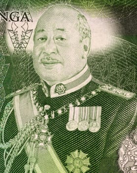 George Tupou V (born 1948) on 1 Paanga 2009 Banknote from Tonga. Current reigning King of Tonga.