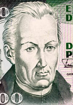 Jose Celestino Mutis (1732-1808) on 200 Pesos Oro 1992 Banknote from Colombia. Spanish botanist and mathematician.