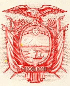 Ecuadorian Arms on 5 Sucres 1988 Banknote from Ecuador.