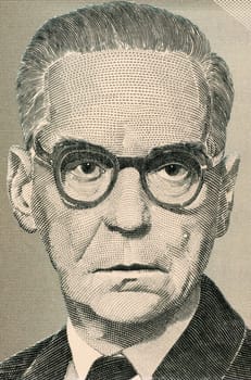 Ivo Andric (1892-1975) on 10 Million Dinara 1994 Banknote from Yugoslavia. Novelist, short story writer, and the 1961 nobel prize winner in literature.