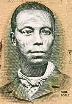 Paul Bogle (1820-1865) on 2 Dollars 1993 Banknote from Jamaica. Jamaican Baptist deacon and national hero.