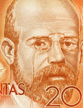 Leopoldo Alas aka Clarin (1852-1901) on 200 Pesetas 1980 Banknote From Spain. Asturian realist novelist born in Zamora.