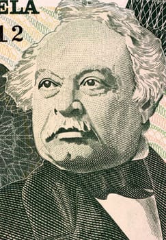 Jose Antonio Paez (1790-1873) on 20 Bolivares 1995 Banknote from Venezuela. General in Chief of the army fighting Spain during the Venezuelan Wars of Independence.