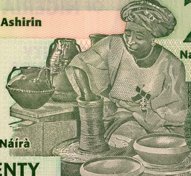 Potter on 20 Naira 2009 Banknote from Nigeria.