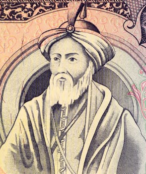 Saladin (1138-1193) on 25 Pound 1991 Banknote from Syria. First Sultan of Egypt and Syria. He led Muslim  opposition against Crusaders.