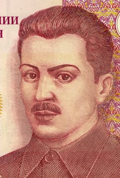 Shirinsho Shotemur (1899-1937) on 3 Somoni 2010 Banknote from Tajikistan. Prominent Tajik politician.