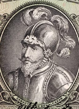 Sebastian de Belalcazar (1479 or 1480-1551)  on 10 Sucres 1988 Banknote from Ecuador. Spanish conquistador.