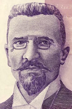 Stevan Stojanovic Mokranjac (1856-1914) on 50 Dinara 2005 Banknote from Serbia. Serbian composer and music educator.