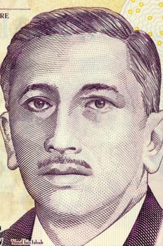 Yusof bin Ishak (1910-1970) on 2 Dollars 2005 Banknote from Singapore. Eminent Singaporean politician and the first President of Singapore.
