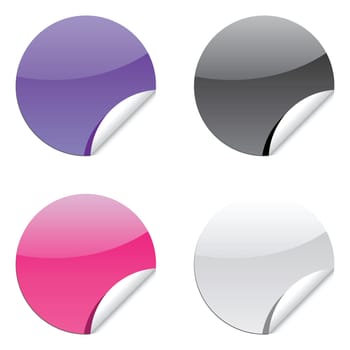 a set of glossy label stickers for sale price tag or message.