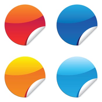 a set of glossy label stickers for sale price tag or message.