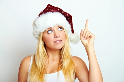 Happy young beautiful woman at christmas
