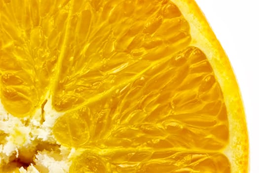 fourth half orange isolated on white background