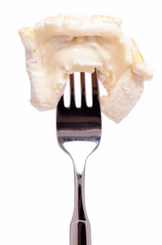 White Cut-Out Fork with French Soft Cheese