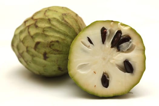 isolated cherimoya fruit