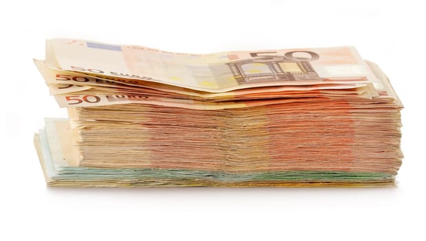 Composition with Euro banknotes. European Union currency