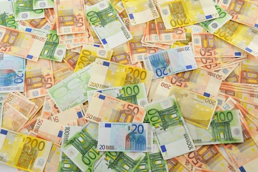 Composition with Euro banknotes. European Union currency