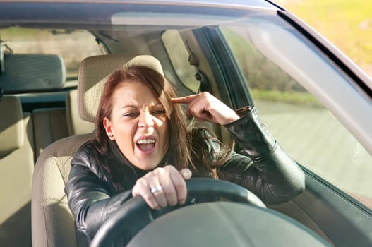 Angry female driver