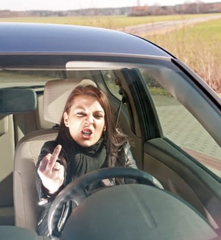 Angry female driver