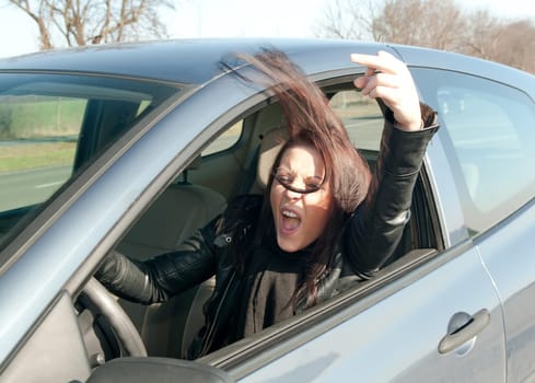 Angry female driver