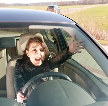 Annoyed female driver