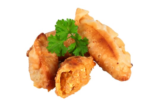 pasties homemade stuffed with tuna trimmed and isolated