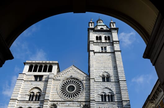St. Lawrence Cathedral seen through an arch